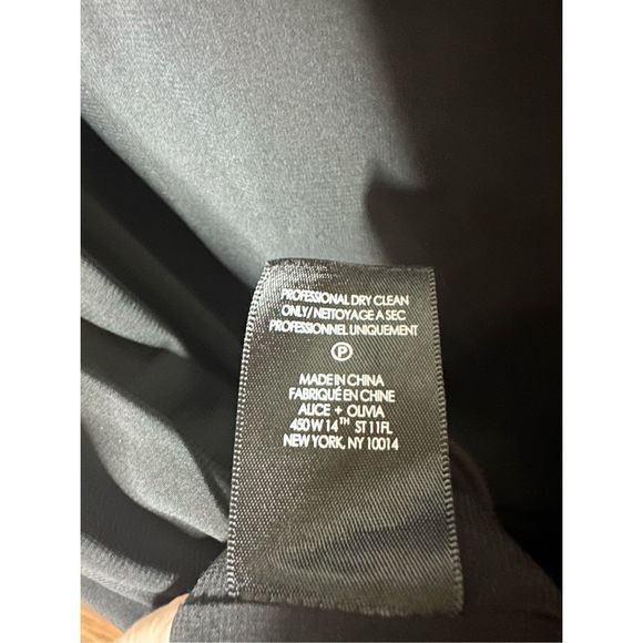 Alice & Olivia Katrice Silk Black Long Sleeve Puff Mini Dress Sz‎ 12 Women's - Picture 7 of 8